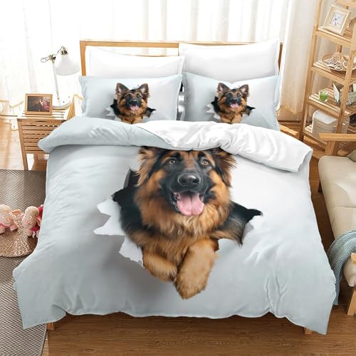 Parure de lit Berger Allemand 200x200cm avec housse de couette microfibre