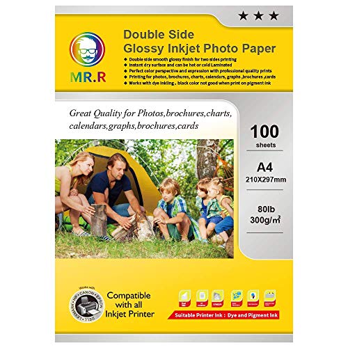 MR.R Dual Glossy 300gsm Side Inkjet Photo Paper (A4X100sheets)