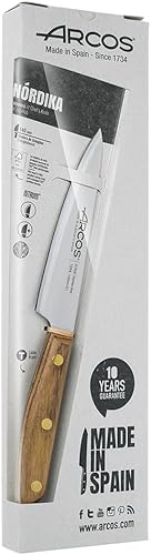 Miniatura 7 de ARCOS Cuchillo de chef de acero inoxidable de 5 pulgadas. Cuchillo de cocina profesional para cocinar. Mango de madera Ovengkol FSC 100% natural y