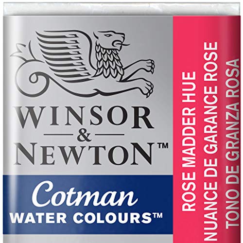 Winsor & Newton 0301580 Cotman Aquarellfarbe mit guter Transparenz, hervorragender Tönungsstärke und guten Maleigenschaften, Wasserfarbe im 1/2 Napf - Krapprosa