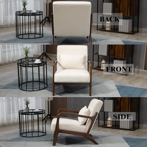 Sillón Moderno Blanco Tela Terciopelo miniatura 5