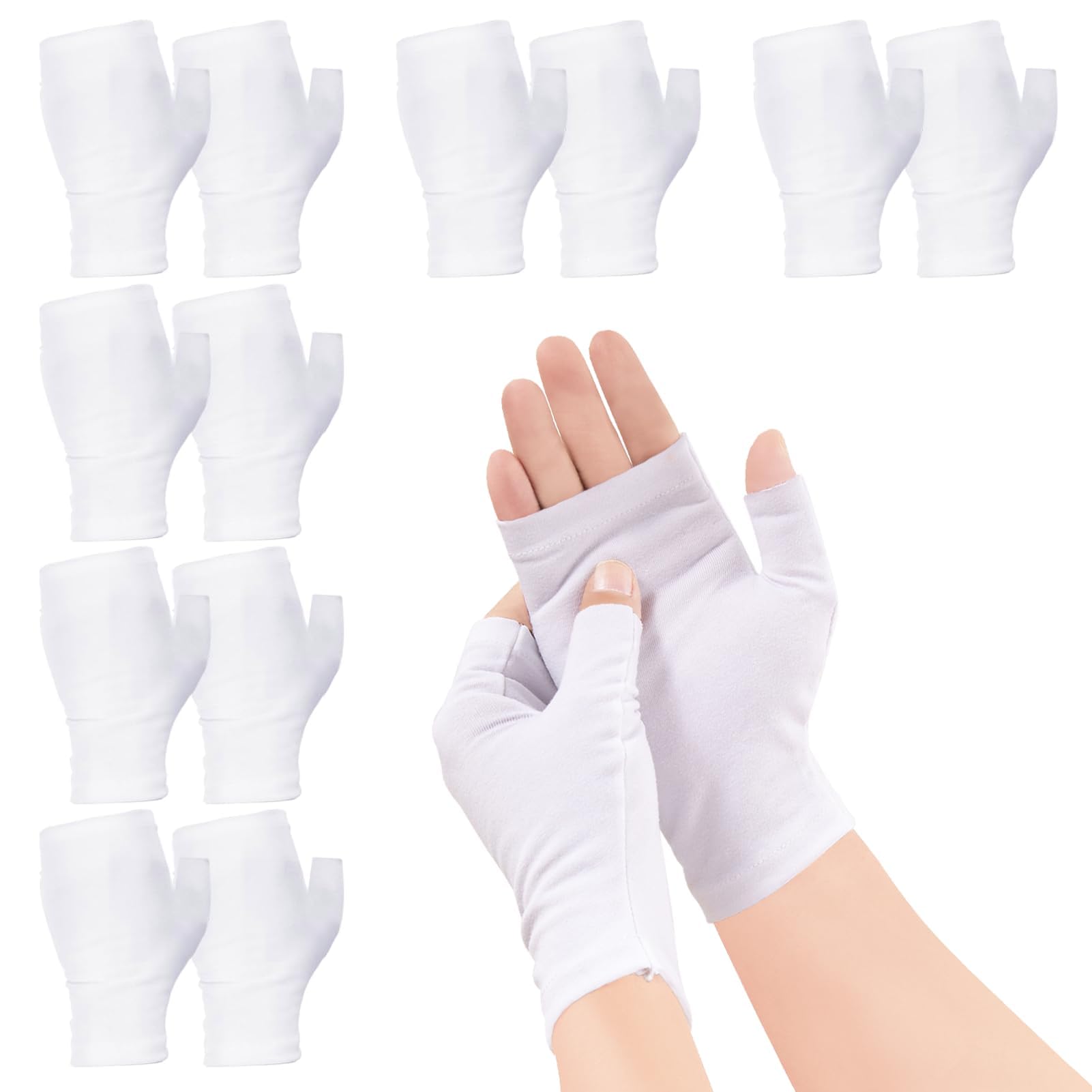 6 Paar Fingerlose Ekzem Handschuhe,Weiße Baumwollhandschuhe Neurodermitis Medizinische Feuchtigkeitsspendende Handschuhe Wiederverwendbare Touchscreen 
