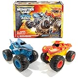 Monster Jam Smash & Bash 2-Pack Monster Trucks, Megalodon & El Toro Loco, 1:64 Die Cast Repairable Monster Truck, Kids Toys for Boy and Girls Ages 3 and up