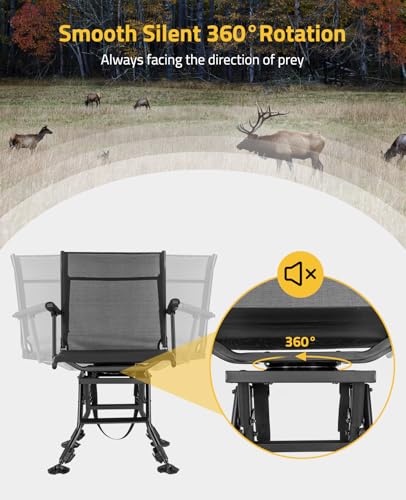 Trakiom Swivel Hunting Chair for Deer Hunting Blind Chair with Armrest - image 2