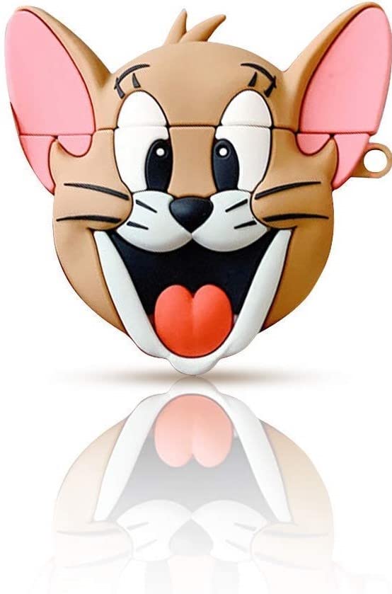 Image of Techmount Designer 3D Cartoon Cover for Airpods pro 2 2022 Launch, Protective Silicone Case Compatible with Airpods Pro GEN-2 (2022) Only (NOT for Any Other AIRPODS) (Brown Jerry)