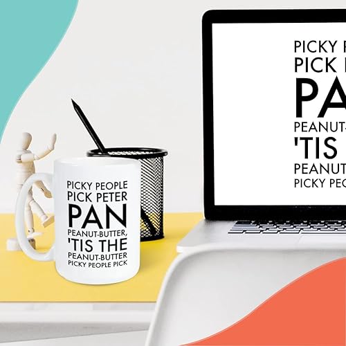 Miniatura 6 de Taza de café divertida de 15 onzas, Picky People Pick Peanut Butter Creative Wordplay Tongue Twister Lighthearted Game Playing Fun English