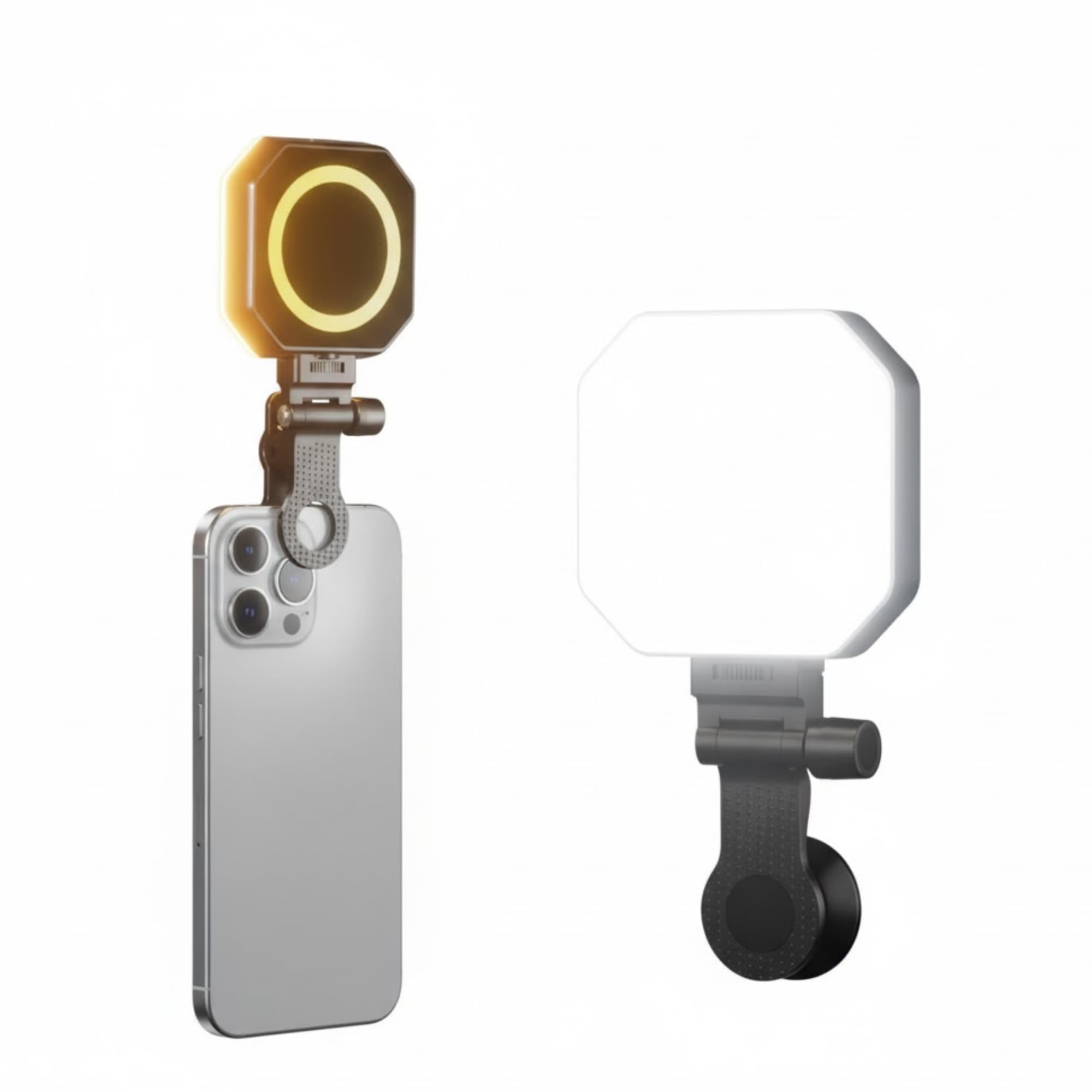 Luz de Vídeo Portátil Magnética para Celular com Clip e Anel Mag‑Ring – Iluminador LED
