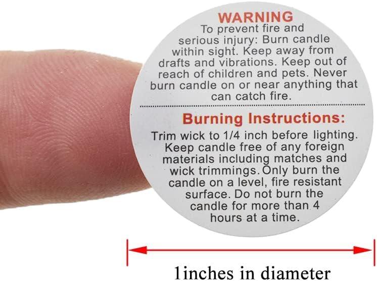 FirstTry Candle Warning Stickers I White Circular Safety Sticker I Waterproof, Easy to Peel I Round Label for Candle Making DIY Candle Jars Container and Tins – 500 Pcs (1 Inch) - Image 2 thumbnail