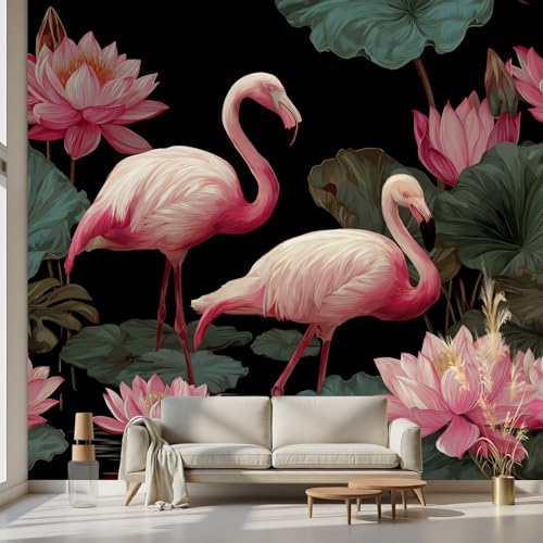 Kioldoq Flamingo Vogel Fototapete Wohnzimmer, Tropisch Tier Tapete...