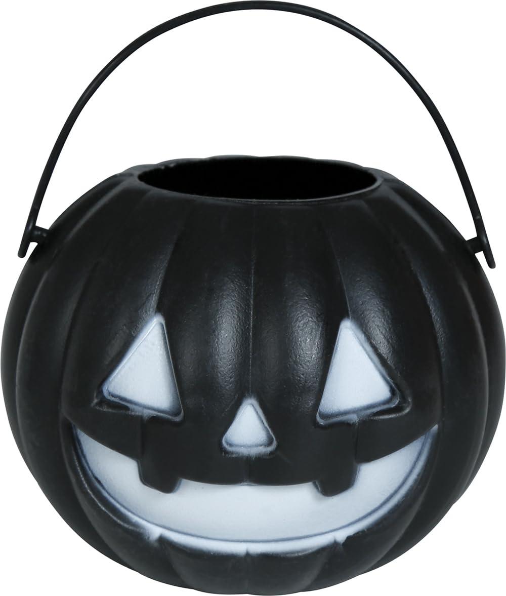 FIESTAS GUIRCA | 4 Assorted Black and Grey Pumpkins (5x6 cm) - Halloween Decoration for Parties and Celebrations - Ideal Accessory for Trick or Treat - Black and Grey