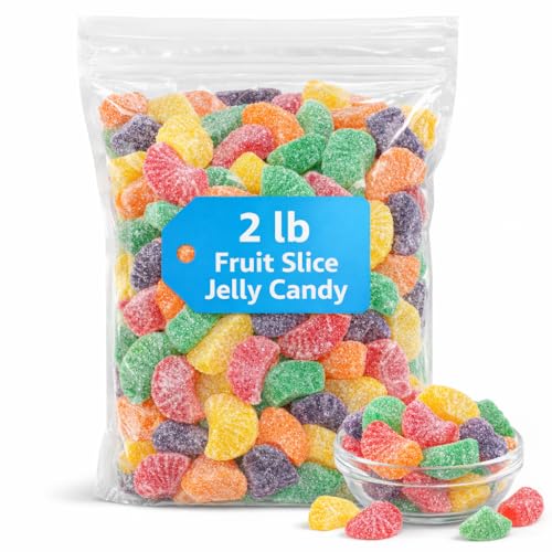 Fruit Slice Jelly Candy – 2 lb Bulk Bag – Assorted Sugar-Dusted Jelly Candy Slices – Classic Old Fashioned Candy for Parties, Buffets & Dessert Decorating image 3