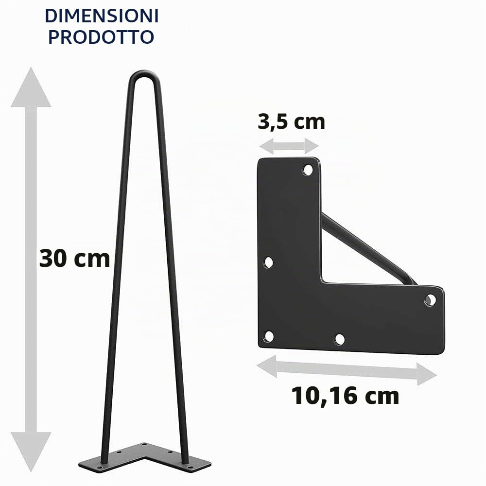 WINSOON Set di 4 Gambe per mobili 30 cm gambe tavolo per la protezione del pavimento per tavolini scrivanie moderne e comodini