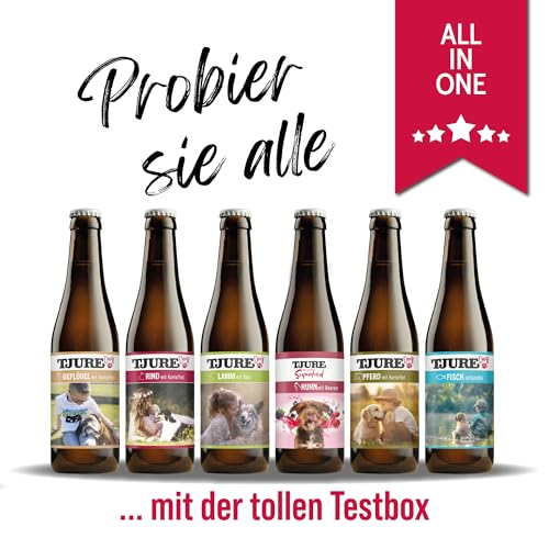 TJURE Hunde Smoothie All in One Paket | Huhn | Rind | Lamm | Fisch | Geflügel | Pferd | 6 x 220ml | Als Topping & Snack für Hunde | Zutaten in Lebensmittelqualität | Getreidefrei | Made in Germany