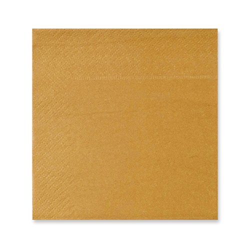Cocktail-Servietten, Einweg-Papierservietten, 2-lagig, 25,4 x 25,4 cm, 200 Stück Solid Gold