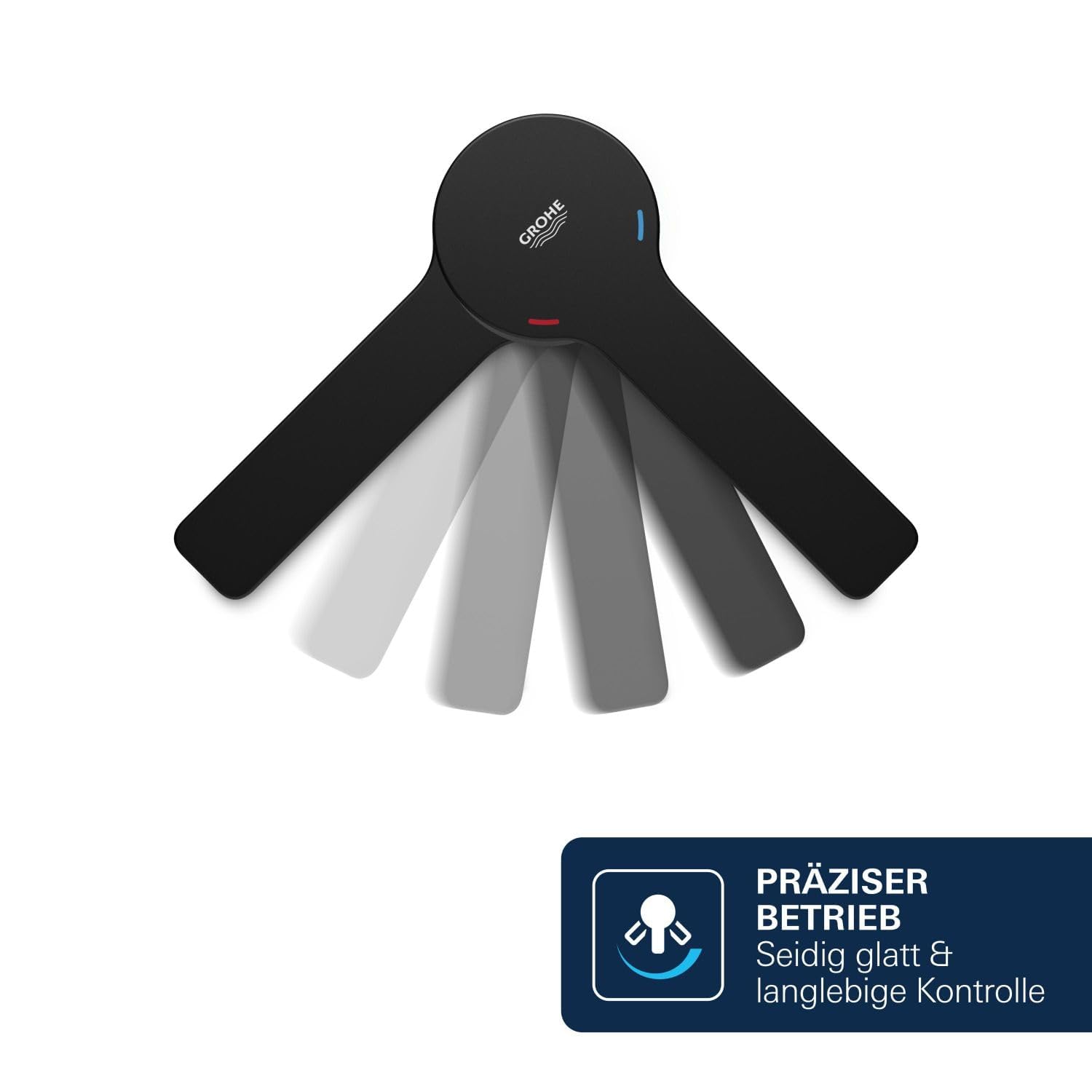 GROHE Lineare - Grifo de baño/ducha empotrado con inversor de 2 vías (palanca metálica, cartucho cerámico 46mm, sin cuerpo empotrado), negro mate, 240642431