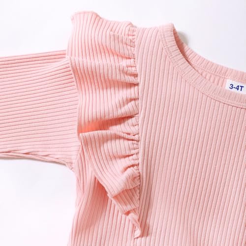 Magic Park 12M-7Y Toddler Tulle Dress Girl Long Sleeve Tutu Dress Kids Ribbed Dresses Holiday Birthday Outfits Girls4