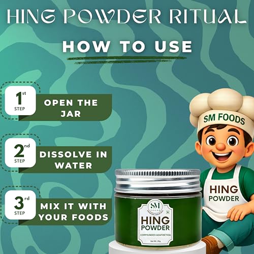 Image of SM FOODS Hing Powder 25g (Pack of 1) | Compounded Hing | Strong Aroma | Perfect for Everyday Cooking, Tadka & Digestion Support