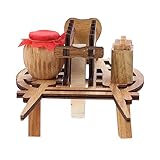 Décorations pour salas de casa : fabriqué à partir de matériaux en bois durables, notre ornement artisanal en bois de brouette ancienne rétro créatif peut vous servir pendant une longue période.