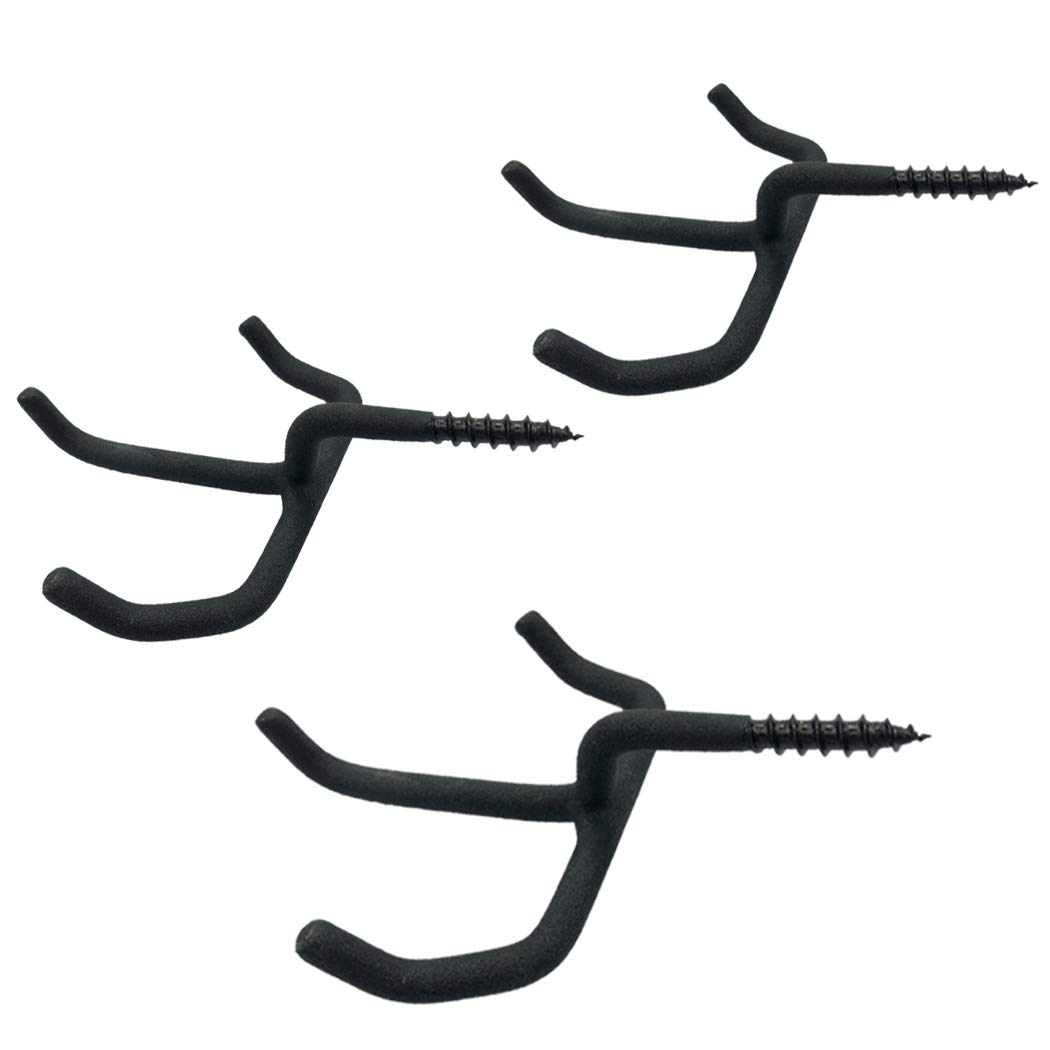 Highwild Bow & Gear Holder Tree Stand Rubber Coated Accessory Hooks, Triple Hook - Pack of 3