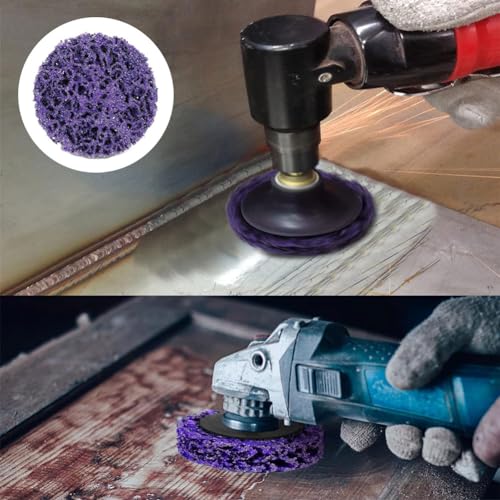 10 Stücke CSD Scheibe 50mm Schleifscheibe Grobschleifscheibe Reinigungsscheibe Set mit Scheiben-Pad-Halter und Verbindungsstange für OberfläcHenbearbeitung Polieren Rostentfernung