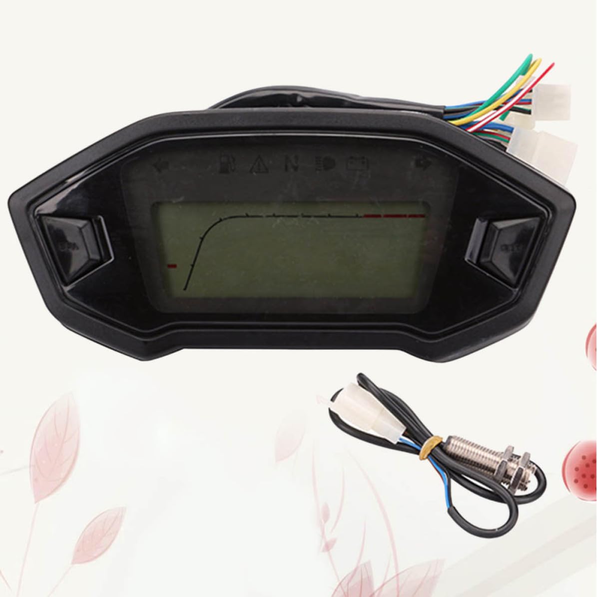 Velocímetro Digital LCD Tacómetro y Odómetro 12v para Motocicleta