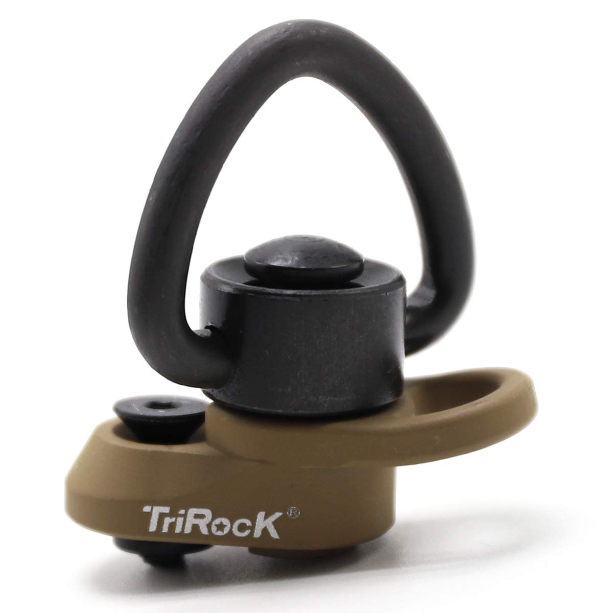 Trirock Keymod Sling Swivel Heart-shape loop with Push Button TAN/FDE QD base & Sling Mount with a Hole for Snap Clip Hook Spring