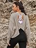 Panadila Womens Open Back Workout Top Long Sleeve ... #2
