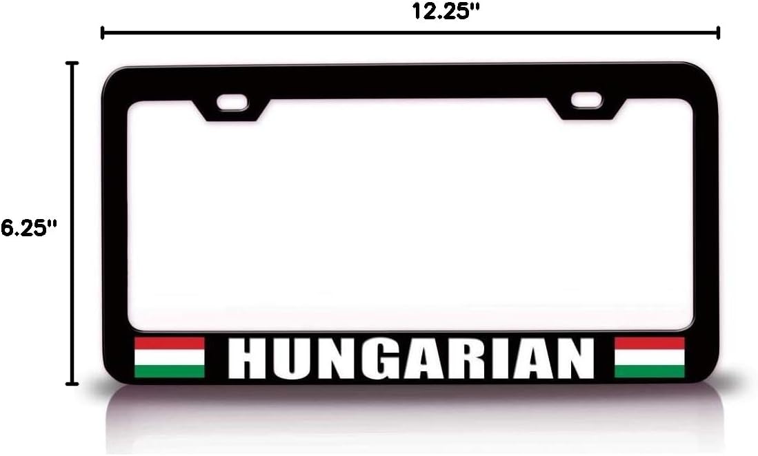 Hungarian Flag Metal Car SUV Truck License Plate Frame Bl t76