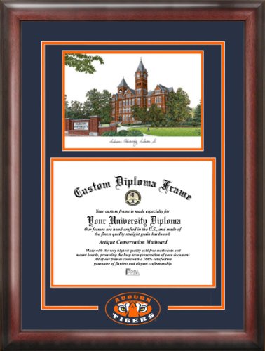 Campus Images AL992SG Auburn University Spirit Graduate Diploma Frame with Lithograph Print, 13