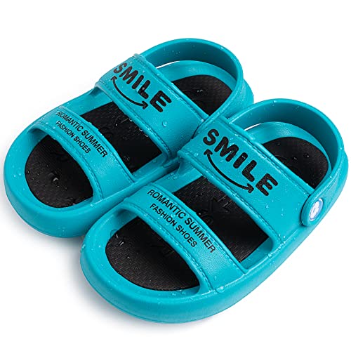 Techcity Toddler Little Kids Girls Boys Slide Sandals Summer Beach Shower Pool Water Shoes With Adjustable Strap cover