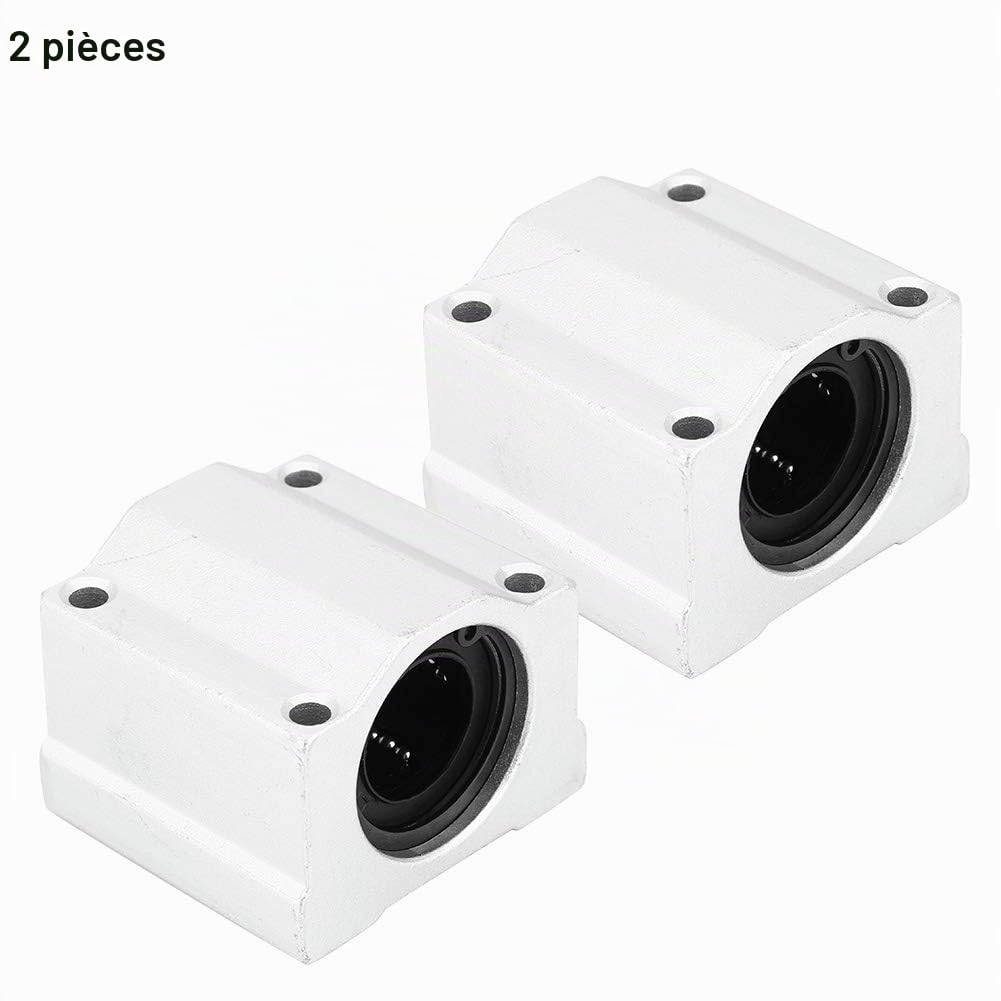 Bloc de glissière à roulement linéaire de 20 mm, 2 pièces SC20UU 20 mm CNC bague de roulement à billes à roulement à billes à mouvement linéaire, hauteur de 40 mm