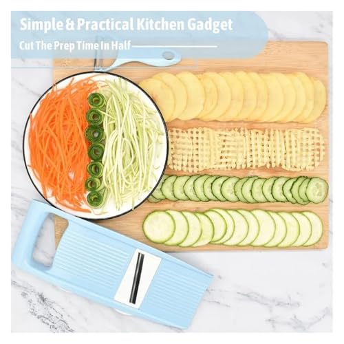 Multifuncional Cortador de Verduras 4 en 1 Azul 2 pzas miniatura 5