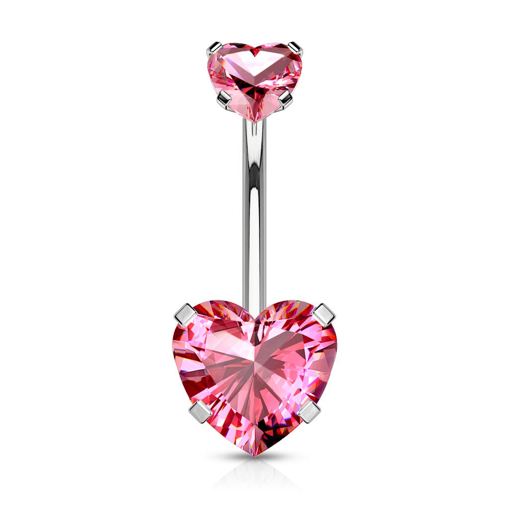 PSUMUnisexo Piercing En El Ombligo Corazón Acero Inoxidable Circonita 1.6mm x 10mm HBJ-NS015