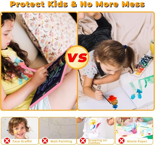 Image of 12inch LCD Writing Tablet Drawing Board Colorful Boys Toys Christmas Birthday Gift for 3 4 5 6 7 Year Old Girls Erasable Drawing Tablet Doodle Board Toddler Learning Pack 2-Multicolor