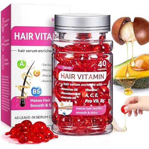 40 Pcs Hair Vitamin Serum Capsules with Oils Cover