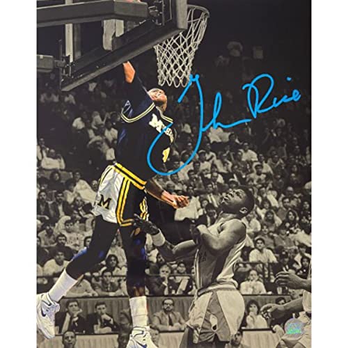 Athlon Sports CTBL-030772 8 x 10 in. Glen Rice Signed Michigan Wolverines Spotlight Photo AWM Hologram - National Champs