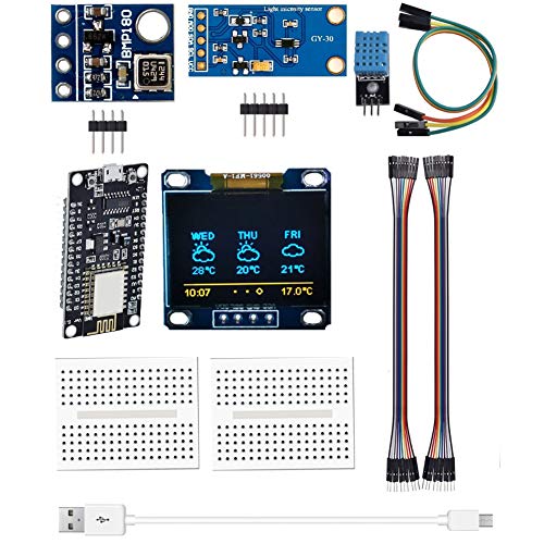 Smar Temperatur Luftfeuchtigkeit Atmosphärischer Drucksensor Lötlose Breadboard ESP8266 Wetterstation Modul Kit