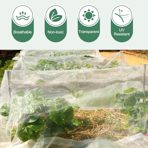 Garden Mesh Netting 10 x 50FT Garden Netting Pest Barrier Plant Mesh Garden Netting for Raised Beds Insect Netting for Garden Vegetable Flowers Fruits Plants Greenhouse