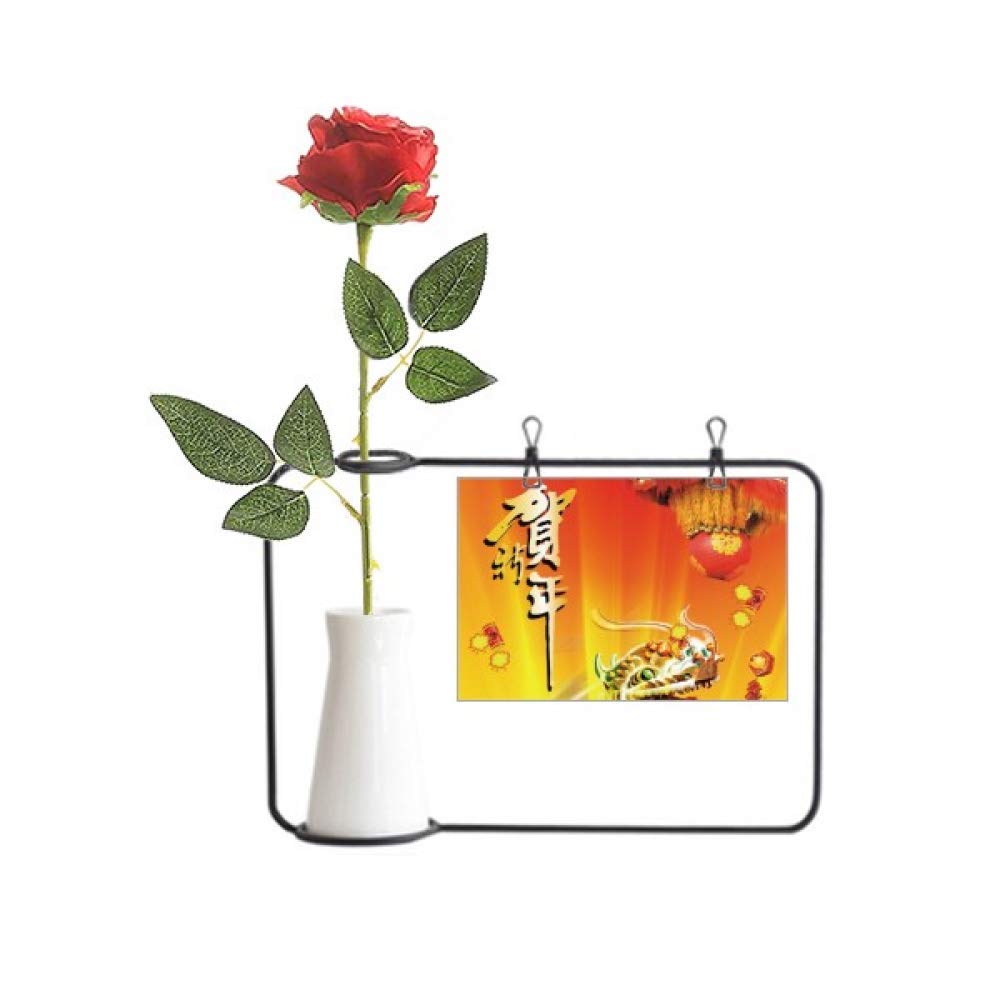 Rose artificielle à suspendre Nouvel An chinois et bouteille décoration pour vases