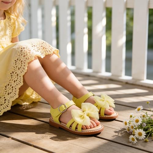 Image of Girls Dress Sandals Comfy Hook and Loop Summer Shoes for Toddlers