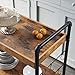 VASAGLE Bar Cart, Kitchen Serving Cart, Universal Casters with Brakes, Leveling Feet, Hooks, Steel Structure, 33.9 x 15.7 x 33.5 Inches, Rustic Brown and Black ULRC85BX