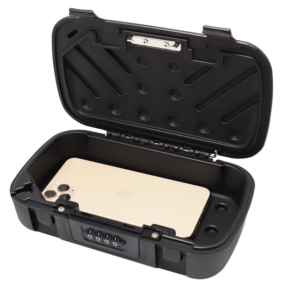 Techly 369502 Cassaforte Portatile Cassetta di Sicurezza a Combinazione Nero