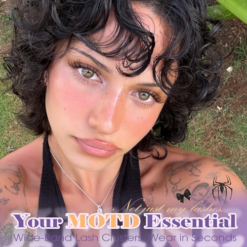 Image of Spider Breeze Lash Clusters Wispy Eyelash Clusters CC Curly Natural Lashes Clusters Fluffy Cluster Eyelash Extensions Natural Look 8-14MM Short Cluster Lashes for Clean Baddie Makeup Look by JIMIRE