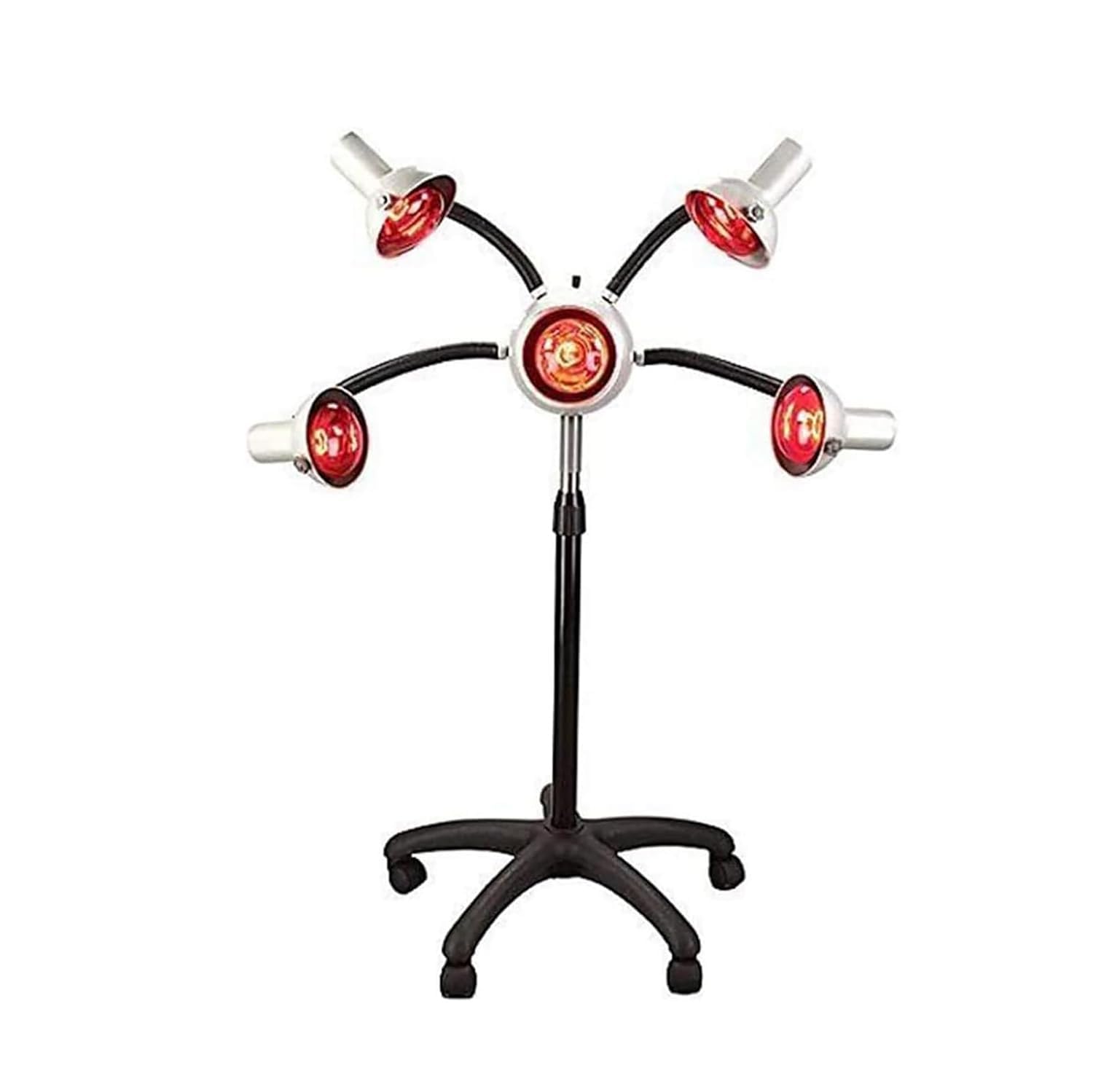 750W Infrared Heat Lamp Red Light,5 Head Portable Floor Hair Dryer Stand Up Color Processor Styling Perming Dryer Accelerator (b)