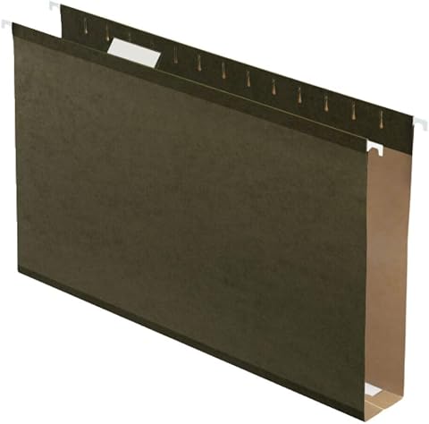 Pendaflex 4153X2 Güçlendirilmiş Askılı Dosya Klasörü, Ekstra Kapasiteli, 5 cm, Legal Boyut, 1/5 Kesim, 25’li Kutu, Standart Yeşil