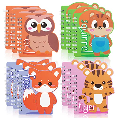 YOYTOO 12Pcs Mini Notebook Spiral Notepads with 4 Animal Designs Office ...