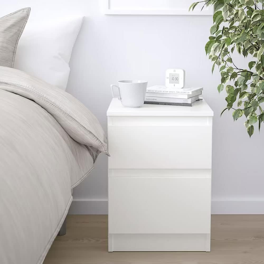 Flaming® IKEEAAA Kullen Chest of 2 Drawers, 35X49 Cm (13 3/4X19 1/4"), Matte, (White)