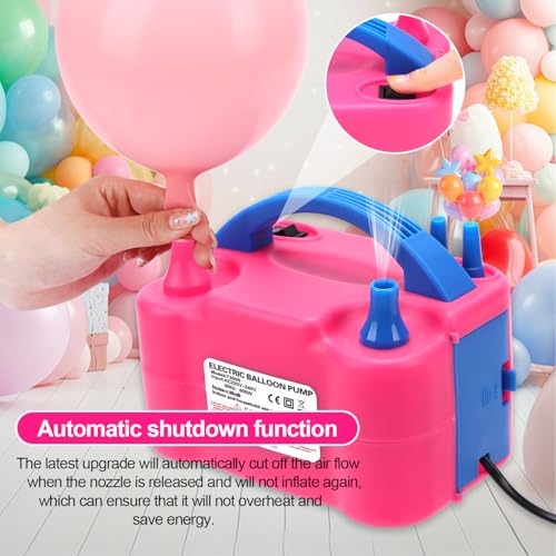 Image of Electric Balloon Pump UK, 600W Electric Air Pump for Balloons, Double Nozzle Balloon Inflator Machine Portable Pump for Party, Weddings, Birthday Decorations