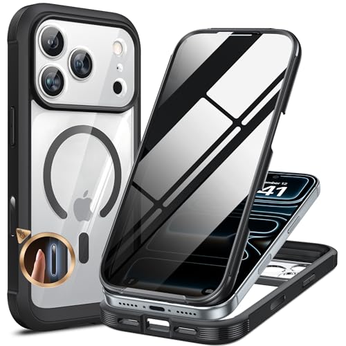 Image of Miracase for iPhone 17 Pro Max Case with Privacy Screen Protector, Black