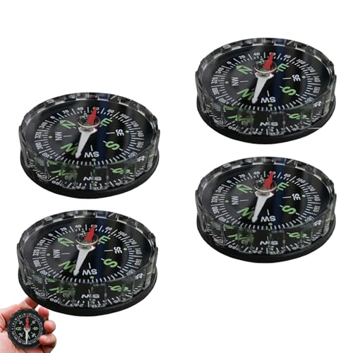 4 Piezas Navegación con Brújula De Bolsillo, 4,5x1,13 Cm Brújula De Supervivencia, Resistente Al Agua, para Senderismo, Camping, Navegación, Orientación, Exploradores